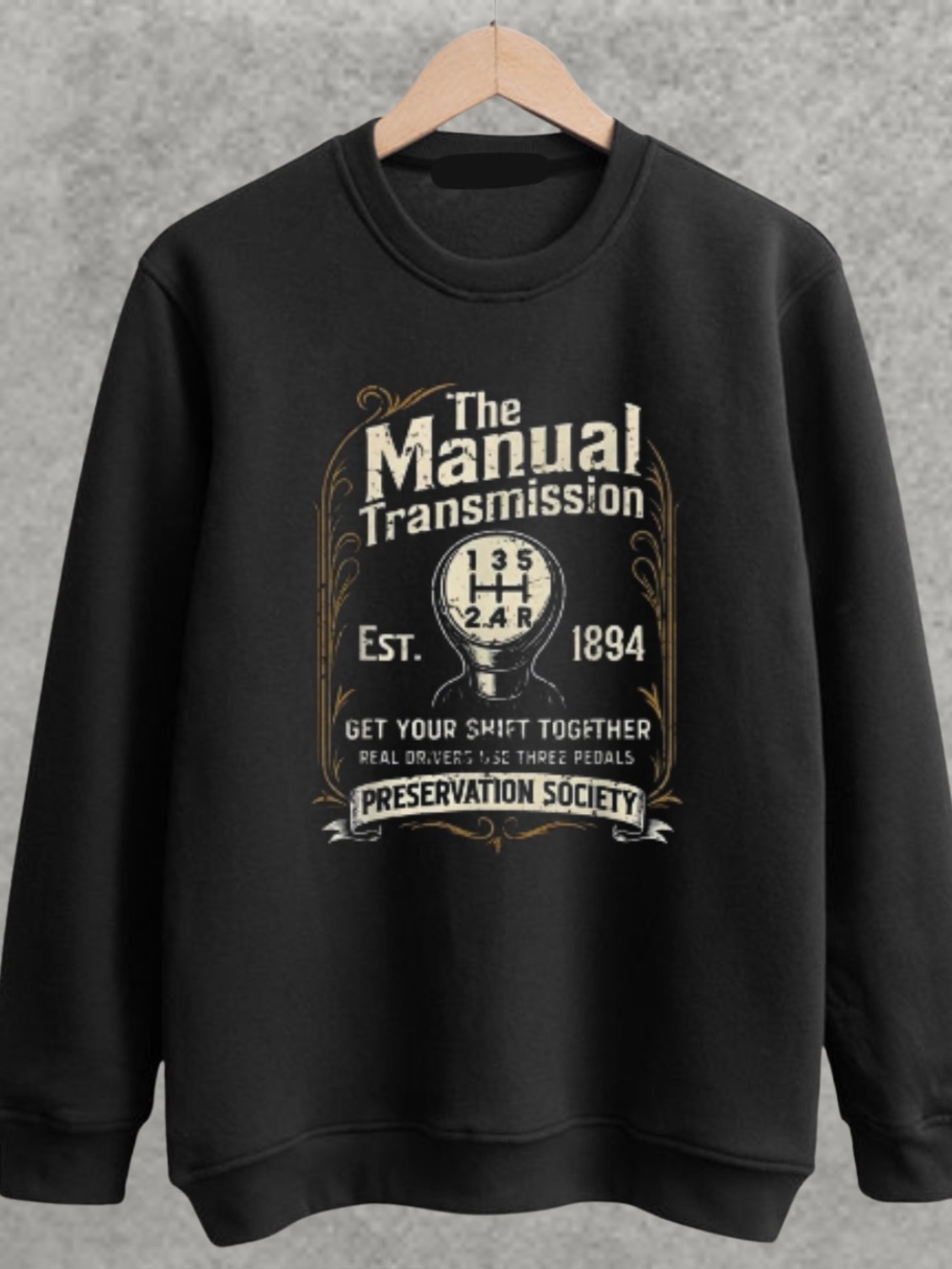 Black 'The Manual Transmission' Graphic Sweater